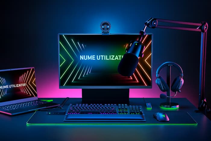 Stand cu gadgeturi și echipamente tech